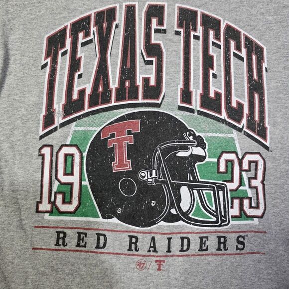 47 vintage tubular Texas Tech Red Raiders Football Tee Shirt Size Medium Flawed - Picture 3 of 8